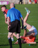 Referee!!! - Armagh's Darragh McMullan checking the referees reaction at the Ulster Football Semi Final in Clones. Photograph: Columba O'Hare/ Newry.ie - Armagh v Down in Ulster Championship Semi Final 2024