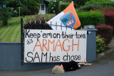 The Armagh colours are appearing everywhere coming up to this weekends All Ireland Final. Photograph: Columba O'Hare/ Newry.ie - Armagh's Orange and White makeover 2024