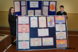 Leah Murphy and Jake Quinn from P6B at St Malachy's Primary School with their class's art based on works by artist Georges Seurat. Photograph: Columba O'Hare/ Newry.ie  - St Malachy's PS Art Exhibition for Anti Bullying Week