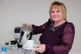Jennifer Malone  keeps the refreshments coming at the Newry and Mourne Enterprise Agency Christmas get-together in WIN. Photograph: Columba O'Hare - Newry and Mourne Enterprise Agency Christmas Get-together 2017