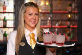 Tiarna Mullan with a tray of cocktails at the 1742 Lounge. - Opening of 1742 Lounge at Canal Court Hotel and Launch of 'The White Era' from Rachel Morgan 