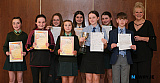 Competitors in Class 143 at Newry Feis, Irish Poem over 12 and under 14 pictured with Adjudicator Katrina Mulvihill.  - Newry Musical Feis 2026