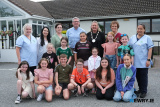 Flynn Performing Arts singers who sang for residents of Avila Nursing Home in Bessbrook at a Newry Chamber Music event. Included back from left are: Brenda Larkin, Care Assistant, Avila; Fiona Flynn, Flynn Performing Arts; Joanne Quigley McParland, Newry Chamber Music; Cathal O'Neill, Manager, Kilmorey Care; Cllr Geraldine Kearns, Vice Chairperson, Newry, Mourne and Down District Council;  Patricia O'Neill, Activities Co-Ordinator, Avila and Kimi Cuartero, Care Assistant, Avila. Photograph: Columba O'Hare/ Newry.ie  - Newry Chamber Music and Flynn Performing Arts at Avila Nursing Home, Bessbrook