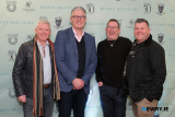 Jarlath Burns , President GAA with Stephen McNulty, Mark Haddock and Petey Doran from Raglan. - Reavey Brothers 50th Anniversary Tribute