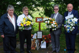 Miami Showband members at a memorial on the roadside at Buskhill. Included from left: Ray Miller, Des Lee, Stephen Travers and Brian Maguire. - Miami Showband massacre 50th Anniversary Commemoration