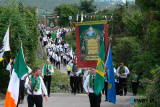 Pictured at the Irish National Foresters 100th Annual Convention in Ballyholland. Participants paraded to the Ballyholland Mass Rock where Mass was celebrated by Archbishop Eamon Martin. Photograph: Columba O'Hare/ Newry.ie  - Irish National Foresters 100th Annual Convention in Ballyholland