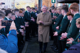 Pat Jennings gets a Guard of Honour from pupils of his former school St Joseph's Boys High School when he came to Newry in November to unveil a statue of himself outside Newry Town Hall. - 2023 - A Year in Pictures