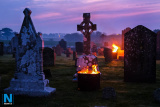 Gathered in Kilwirra old Church, Co Louth at 6am  for the dawn Easter Sunday  Mass. The site is associated with the Knights Templar a group founded in 1118 by Hugh de Payens to provide protection to the many pilgrims travelling to Jerusalem. Photograph: Columba O'Hare/ Newry.ie - Dawn Mass Easter Sunday Kilwirra Church