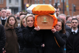 The Funeral of Mickey Brady makes its way to St Catherine's Dominican. Photograph: Columba O'Hare/ Newry.ie - Funeral of Mickey Brady