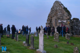 Gathered in Kilwirra old Church, Co Louth at 6am  for the dawn Easter Sunday  Mass. The site is associated with the Knights Templar a group founded in 1118 by Hugh de Payens to provide protection to the many pilgrims travelling to Jerusalem. Photograph: Columba O'Hare/ Newry.ie - Dawn Mass Easter Sunday Kilwirra Church