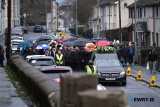 The Funeral of Mickey Brady makes its way from St Catherine's Dominican on the way to Monkshill Cemetery. Photograph: Columba O'Hare/ Newry.ie - Funeral of Mickey Brady