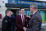 GAA President Jarlath Burns with Jim and Patrick Loughran at St Michael's GAC. Photograph: Columba O'Hare/ Newry.ie  - GAA President Jarlath Burns visits St Michael's GAC Killean