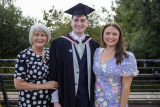 Graduating with the Mechatronic Engineering Foundation Degree was James Murphy from Attical.  James is pictured alongside mum Frances Murphy and partner Laura Magee.
 - SRC Graduation Ceremony 2025