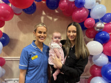 Abbey was mum Paige&rsquo;s (from Rathfriland) named midwife, pictured with four-month-old Aria.
 - Team Saphire First Anniversary
