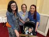 Mum Laura and baby Ruadh from Bessbrook with midwife Rachel and Maternity Support Worker Tanya.
 - Team Saphire First Anniversary