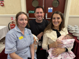 Grace and Colm with baby Cara (from Newry) are pictured with Maternity Support Worker Tanya.
 - Team Saphire First Anniversary