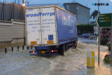 The Trevor Hill area of Newry was particularly badly hit by the floods last night. Photo: Columba O'Hare - Flooding Newry July 2003