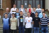 Dermot McGovern, Headmaster, Abbey Christian Brothers School with pupils wh obtained at least 8 grade A/A star in their GCSE's. - Exam Results 2003