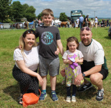 Enjoying their day-out at Newry Show 2023: Noel&iacute;n (left) and Lee Fallon (right), from Newtownhamilton with family friends: Grace and Eoin Bradley - Newry Show 2023