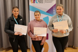 Students placing at the 2025 Total Beauty Schools Partnership Programme competition were: (L-R) Ellie Thompson (2nd place - Banbridge High School), Sarah Hughes (1st place - Newtownhamilton High School), Ella O&rsquo;Callaghan (3rd place - St Paul&rsquo;s High School).
 - SRC Schools Partnership Programme intercampus competition 2025