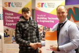 Aidan Rock who took 3rd place in the Brickwork SRC SkillBuild competition.  Aidan is pictured alongside Curriculum Area Manager Gareth Mone.
 - SRC Intercampus SkillBuild Competition 