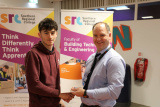 Cathal Meehan who took 3rd place in the Plumbing Pipework SRC SkillBuild competition.  Cathal is pictured alongside Curriculum Area Manager Gareth Mone. - SRC Intercampus SkillBuild Competition 