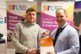 Apprentice Sean Crawford from Newry who took 1st place in the Brickwork SRC SkillBuild competition.  Sean is pictured alongside Curriculum Area Manager Gareth Mone. - SRC Intercampus SkillBuild Competition 