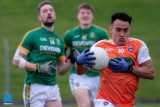 Armagh's Jemar Hall on the ball against Meath. Photograph: Columba O'Hare/ Newry.ie - Armagh v Meath Allianz League 2019
