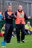 Kieran McGeeney and Jim McCorry on the sideline at Brewster Park on Saturday night. Photograph: Columba O'Hare/ Newry.ie - Armagh v Fermanagh Ulster Championship 2018