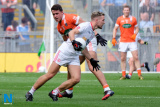 Tyrone's Niall Sludden breaks away from Armagh's Stefan Campbell at Croke PArk. Photograph: Columba O'Hare - Armagh V Tyrone Croke Park 2017