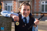 Alissa Rocha Cromie, Windsor Hill PS the winner in the P7  Descant Solo Recorder Class 51 at Newry Musical Feis. Photograph: Columba O'Hare - Newry Musical Feis 2019