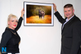 Photographer Anita Hoppe with Dan Gebski at the launch of  her 'My Irish Trails' exhibition in the Sean Hollywood Arts Centre. Photograph: Columba O'Hare/ Newry.ie - My Irish Trails - Anita Hoppe