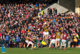 High ball action at the Armagh County Football Final between Crossmaglen and Ballymacnab. Photograph: Columba O'Hare/ Newry.ie - Armagh Senior Football Final 2019