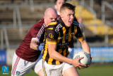 Oisin O'Neill, Crossmaglen checks his options at the Armagh County Football Final between Crossmaglen and Ballymacnab. Photograph: Columba O'Hare/ Newry.ie - Armagh Senior Football Final 2019