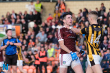 Ballymacnab goal scorer Jack Grugan and Crossmaglen's Rian O'Neill  at the Armagh County Football Final between Crossmaglen and Ballymacnab. Photograph: Columba O'Hare/ Newry.ie - Armagh Senior Football Final 2019