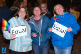 Celebrating the introduction of marriage equality to the north at Midnight on Monday in Marcus Square, Newry. Photograph: Columba O'Hare/ Newry.ie - Marriage Equality Celebration 