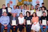 Nominees in the Commmunity Project/ Service category at the Confederation of Community Groups, Patricia Graham Shining Light Community Volunteering Awards 2017. Front from left: Frank O'Connor, First Derivatives, sponsor; Colin and Eithne Bell, Kevin Bell Repatriation Trust, ((Joint Award Recipients) Aoibhean Byrne, Crossmaglen and District Community First Responders, (Joint Award Recipient); Seanin Graham, family representative and Colly Coyle, Barcroft Community Garden (Newry Felons Association). Back: Cathal Lynch, Pride in Newry Festival and Parade; Noel Marron and Mickey McLoughlin, Derrybeg Community Allotments; Teresa O'Hare, Positive Futures; Jeffery McCune, The Mourne Lodge; Clare Leeman, Positive Futures; Rosemary Rooney, Davina's Ark Aftercare Addiction Services; Josie McGivern and Jackie Moore, Carnagat Baby Remembrance Service of Light; Rebecca Crozier , Keelin Mc Stay and Donal Rafferty, Derrybeg BMX Project and Roishin Magennis, South Down Commmunity Rescue Service. - Shining Light Awards 2017
