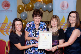 Irene Harbinson, second from left was nominated in the Age 65+ category  for her Southern Area Hospice work, at the Confederation of Community Groups, Patricia Graham Shining Light Community Volunteering Awards. Also included from left are hospice staff Andrea McCann, Sally Crossan and Yvonne McQuaid. Photograph: Columba O'Hare - Shining Light Awards 2017