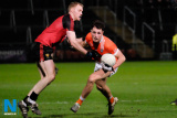 Armagh's Stephen Sheridan on the ball at the Dr McKenna Cup clash between Armagh and Down at the Athletic Grounds. Photograph: Columba O'Hare - Armagh v Down Dr McKenna Cup 2017