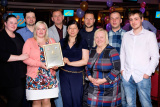 Members of the Polish Families Community Association with their nomination certificate at the Confederation of Community Groups, Patricia Graham Shining Light Community Volunteering Awards 2017. From left: Anna Piechanowska, Jozef Olszowy, Joanna Olszowy, Robert Zembala, Malgorzata Libowskas, Ruba Jacob, Aniela Czapelka, Tomasz Glibowski and Mateusz Kubiczek. Photograph: Columba O'Hare - Shining Light Awards 2017