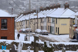 A lone shopper braves the elements in High Street, Newry. Photograph: Columba O'Hare/ Newry.ie - Snowy Newry Feb/Mar 2018