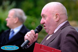 James McArevey, Newry Maritime Association speaking at their Connemara Retreiver Centenary event at Dublin Bridge today. Photograph: Columba O'Hare - Newry Maritime Association Centenary event to mark Connemara Retriever Disaster