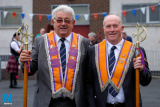 Joe Wilson and Norman Liggett at the Belfast Road Orange Hall in Newry. Photograph: Columba O'Hare/ Newry.ie - Twelfth Newry 2018