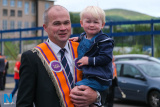 Waiting in Newry for the start of the 2019 Twelfth celebrations. Photograph: Columba O'Hare/ Newry.ie - The Twelfth Newry 2019