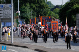 Pictured at the 12 July Parade in Newry as the marchers made their way to  the Co Down Twelfth in Banbridge via Newry Bus Statiion. Photograph: Columba O'Hare - 12 July Newry 2017