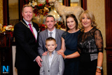 Paul Convery, President, Newry Chamber of Commerce with Patrick Gordon, Zac Gordon, Janet Damisoua and  Dolores Miller at the Newry Chamber of Commerce Christmas Charity Lunch. Photograph: Columba O'Hare - Newry Chamber of Commerce Christmas Charity Dinner 2017