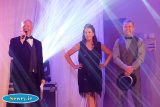 Donna Magee and Sean Meehan with Compere Benny Tierney at Lissummon Strictly Come Dancing at the Carrickdale Hotel. Photograph: Columba O'Hare - Lissummon Strictly Come Dancing 2016