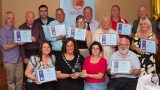 The nominees in the Community Project or Service Category at the Confederation of Community Groups, Patricia Graham Shining Light Community Volunteering Awards 2016 pictured with the sponsor of the class. Front from left: Anne Woods, Arbour House; Gillian Fitzpatrick, Chairperson, Newry, Mourne and Down District Council, Sponsors; Joanne Fitzpatrick, Arbour House; Frank Dolaghan, Brain Injury Foundation. Back: Pat McElroy and Martin McVerry, W.A.T.C.H Club; Damien Martin, Crossmaglen and District Community First Responders; Brian Sloan, Brookvale Football Club; Rose Ellen Carlon representing Peter Woolsey, The Full Irish; Emmett Ferguson, Brookvale Football Club; Maureen Teece, Marine Friendship Club; Noel Marron, Derrybeg Bowls Club and Liam Hannaway, CEO, Newry, Mourne and Down District Council, Sponsors. Photograph: Columba O'Hare - Shining Light Awards 2016