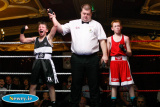 Caolan Fennell, St Agnes won against Adam McDaid, St Bridgets in the 12yrs Ulster 9 County Championship Final at the Ulster Elite Boxing Championship Finals in Bellinis, Newry. Photograph: Columba O'Hare - Ulster Elite Boxing Final November 2015