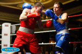 Tj Waite, Ormeau Road v Ben Nelson, Townland in the Flyweight 52kg at the Ulster Elite Boxing Championship Finals in Bellinis, Newry. Photograph: Columba O'Hare - Ulster Elite Boxing Final November 2015